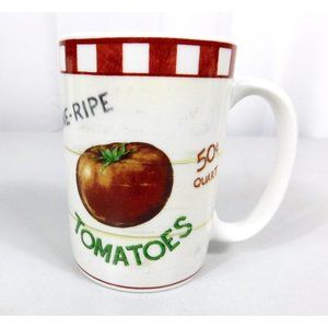 Home Trends Farm Fresh Vine Ripe Tomatoes Coffee Mug Stoneware Discontinued